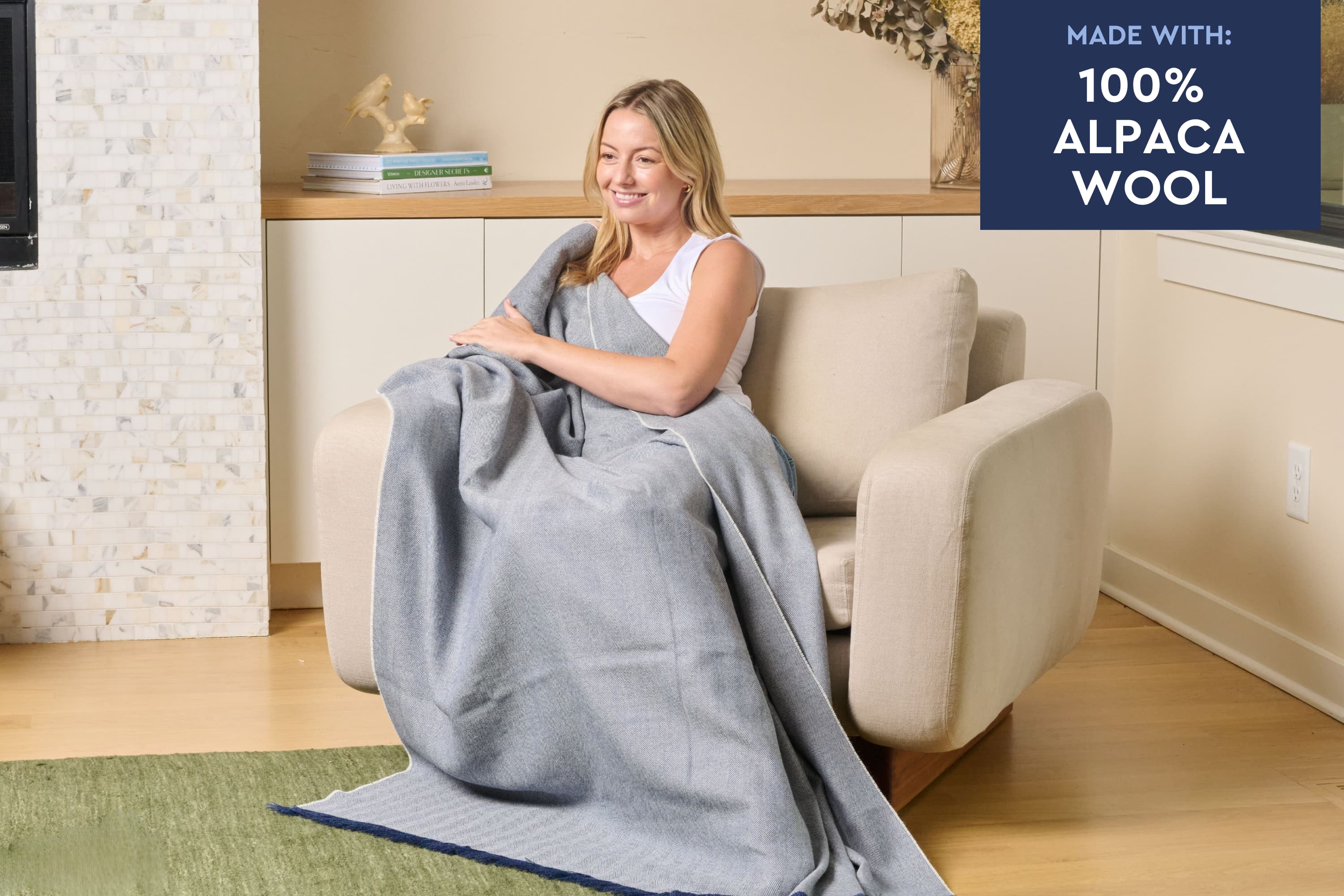 100% Alpaca Wool Throw Blanket - Image 9