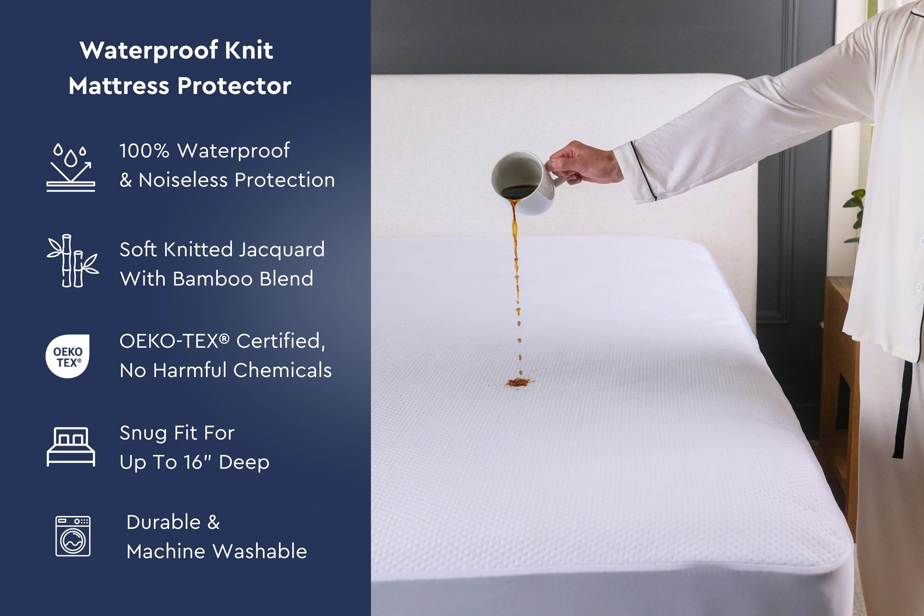 Waterproof Knit Mattress Protector - Image 3