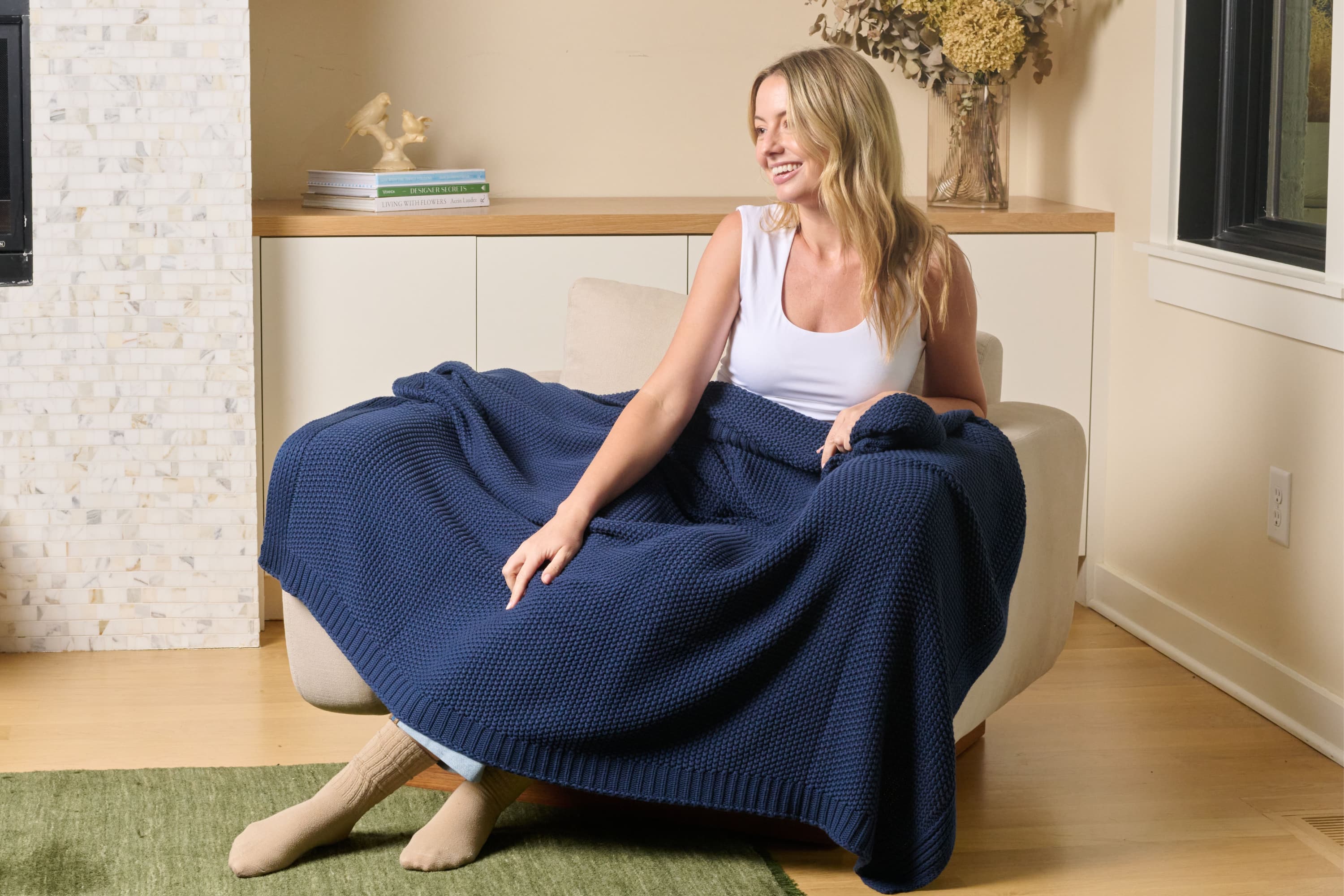 Cozy Knit Cotton Throw Blanket - Image 13