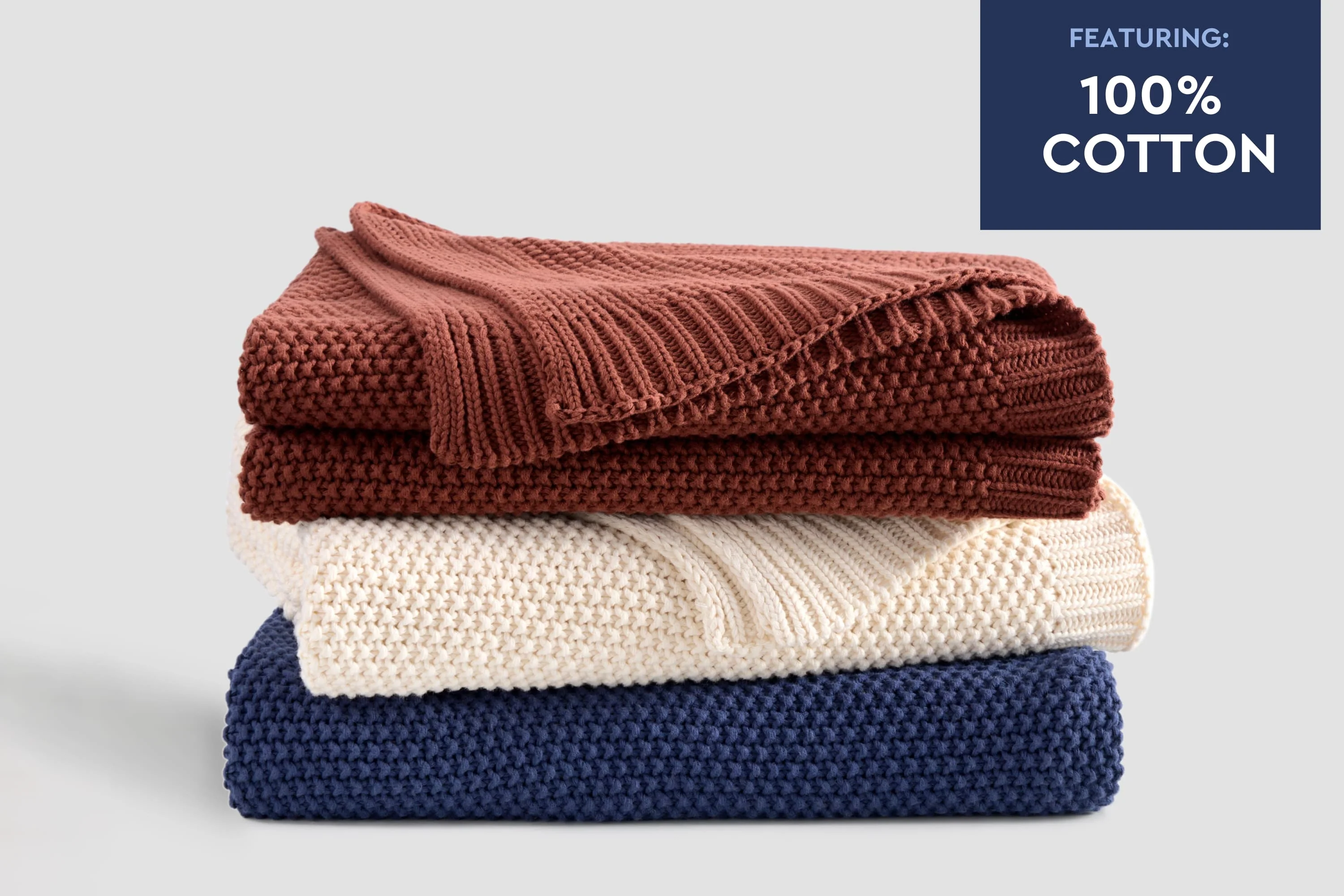 Cozy Knit Cotton Throw Blanket - Image 25