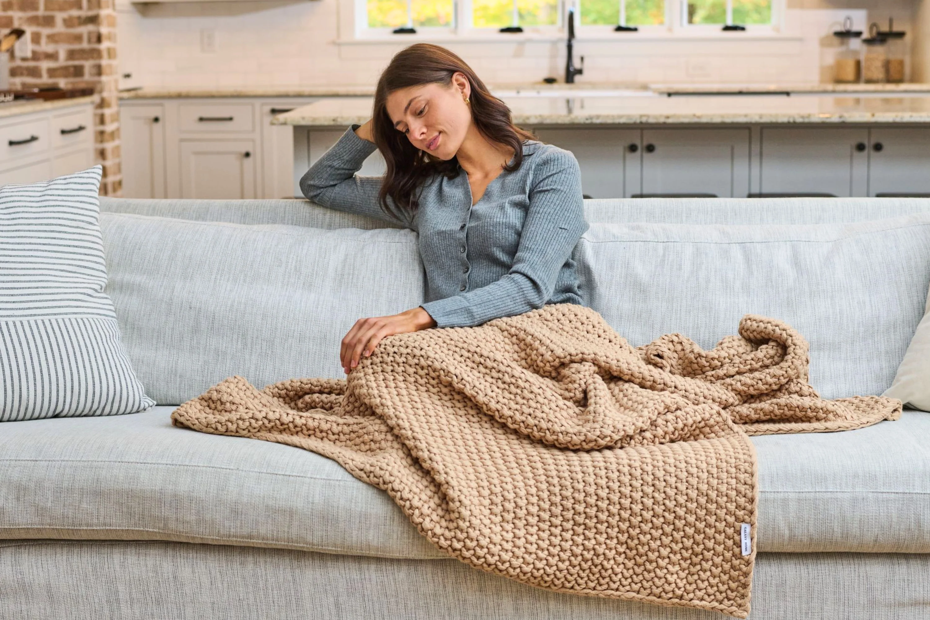 Cozy Knit Cotton Throw Blanket - Image 29
