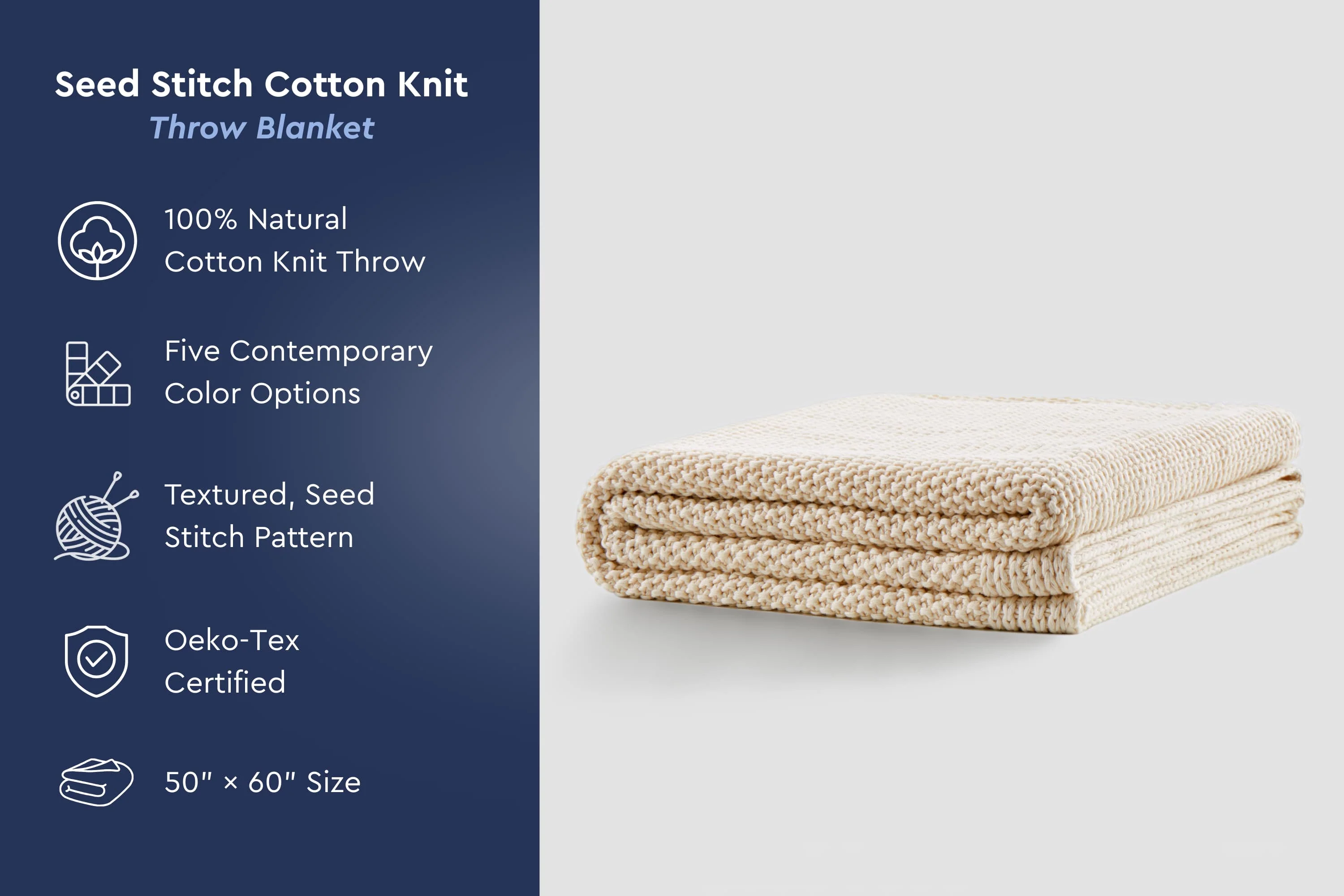Cozy Knit Cotton Throw Blanket - Image 31