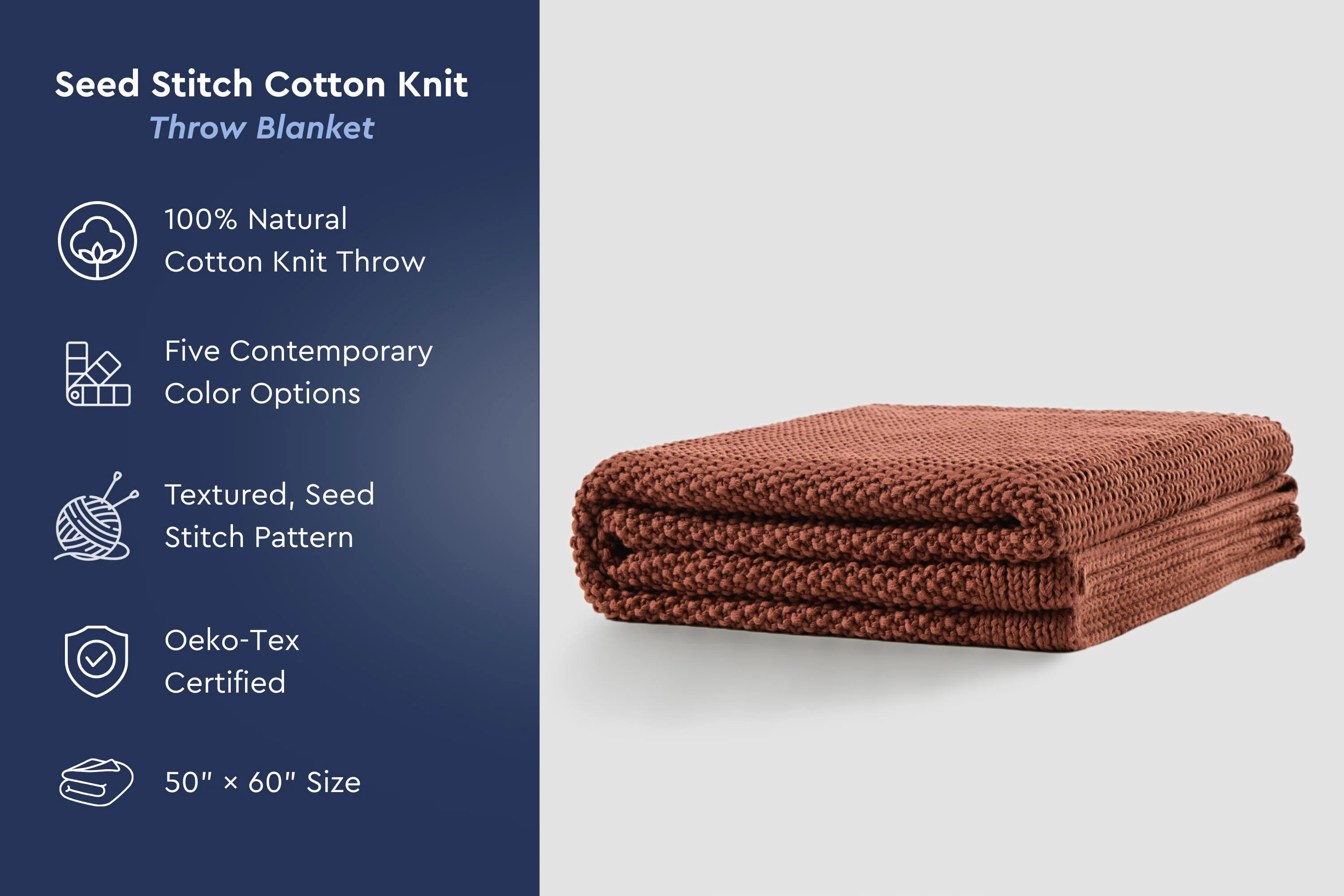 Cozy Knit Cotton Throw Blanket - Image 32