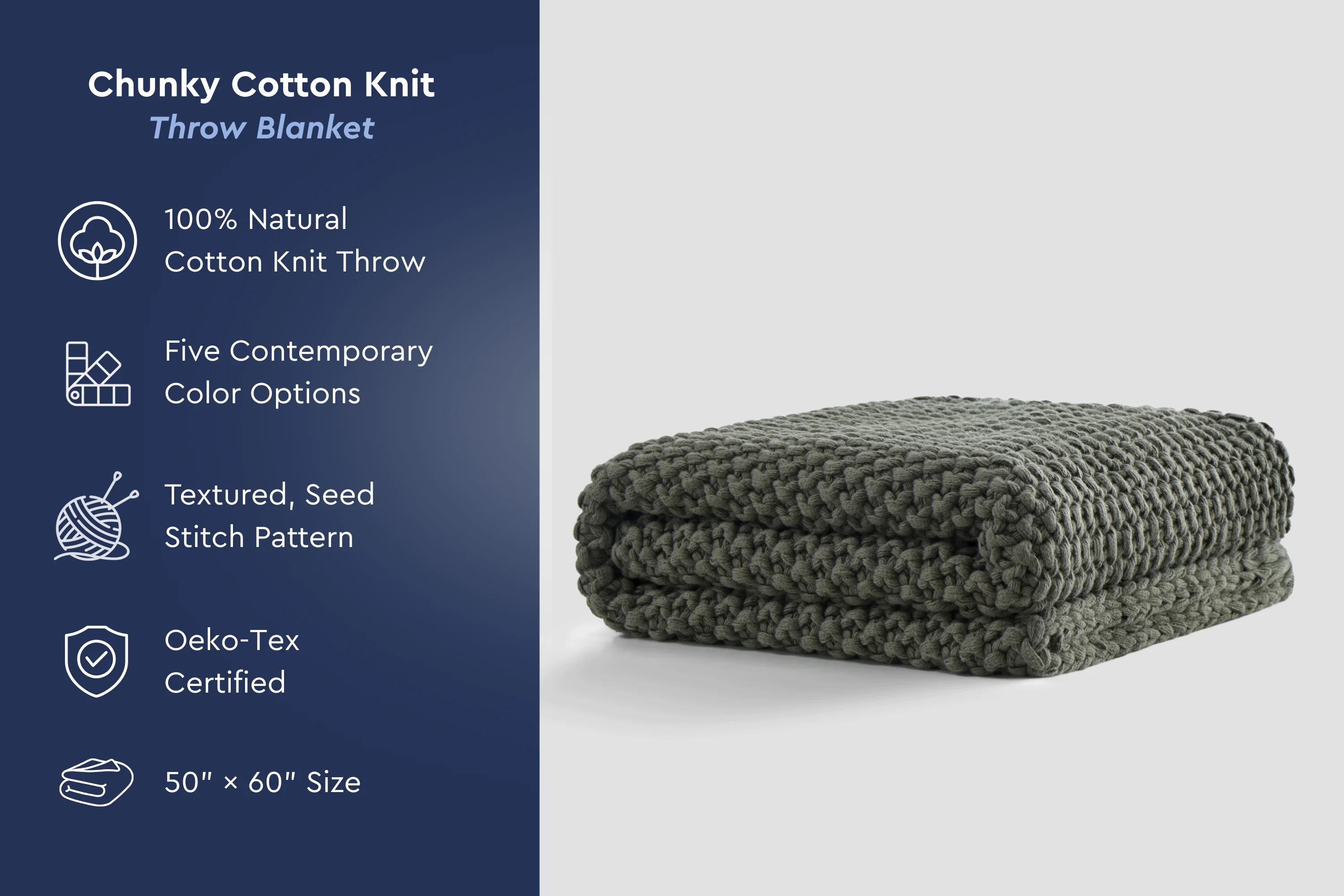 Cozy Knit Cotton Throw Blanket - Image 34