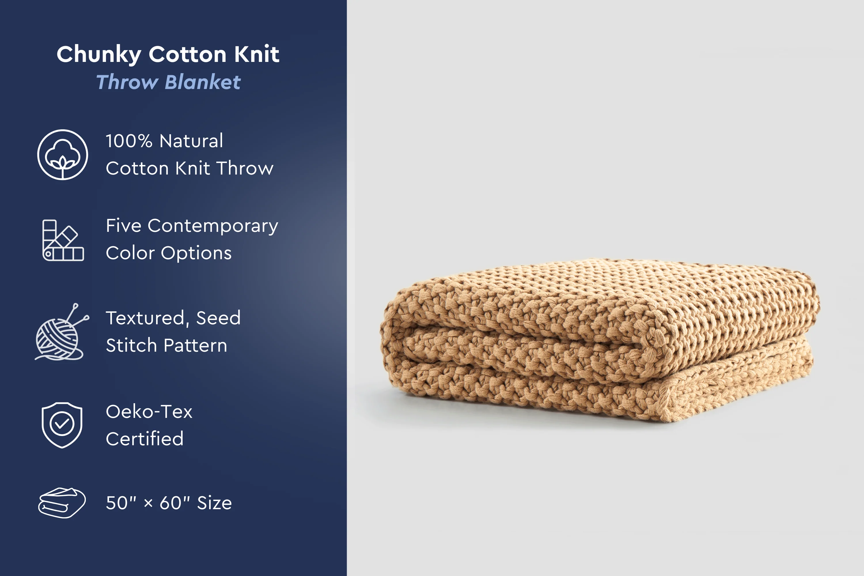 Cozy Knit Cotton Throw Blanket - Image 35