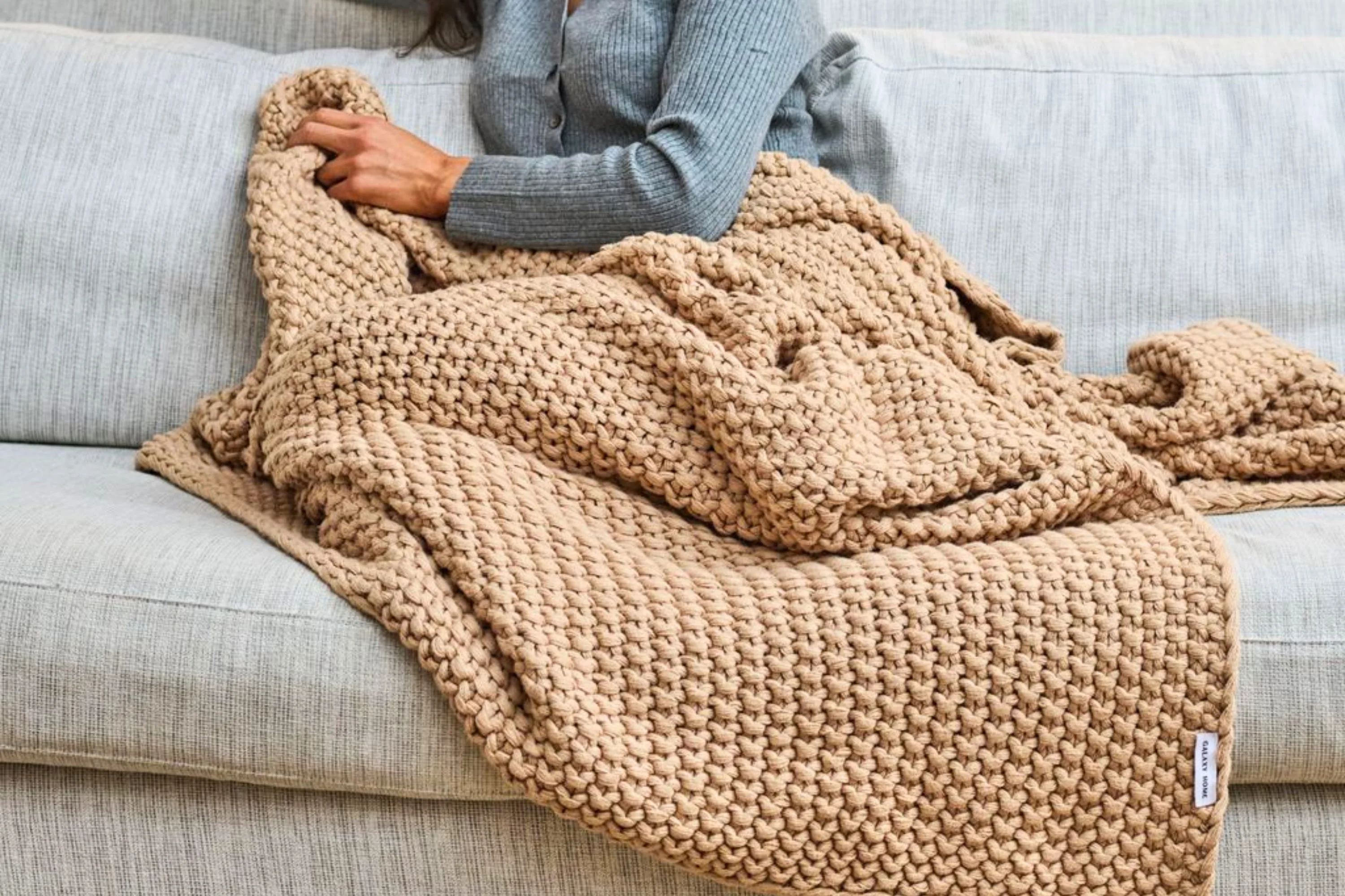 Cozy Knit Cotton Throw Blanket - Image 46